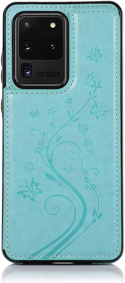 Funda de teléfono para Samsung Galaxy S20 Plus Glaxay S20+ 5G con protector de pantalla de vidrio templado y tarjetero tipo cartera, funda de piel