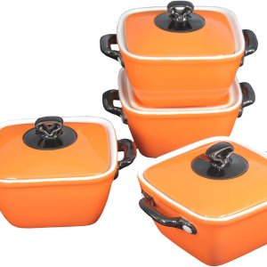 Creme Brulee – Cuencos cuadrados de cerámica  Mini tazas de natillas de 5 onzas, cuencos seguros para horno, platos de soufflé para hornear, cazuela Creme Brulee – Cuencos cuadrados de cerámica  Mini tazas de natillas de 5 onzas, cuencos seguros para horno, platos de soufflé para hornear, cazuela