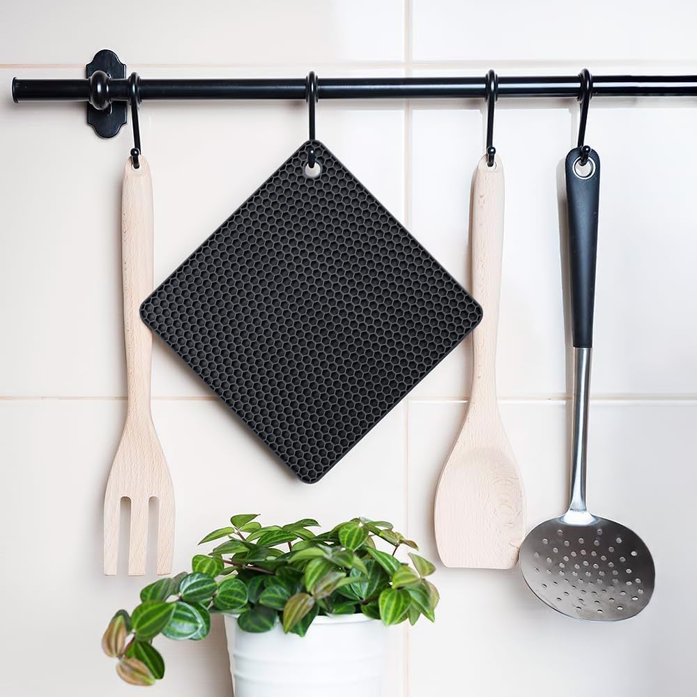 Yolife – Juego de 4 salvamanteles de silicona, almohadillas calientes, paquete de 4 salvamanteles multiusos, resistente al calor para platos