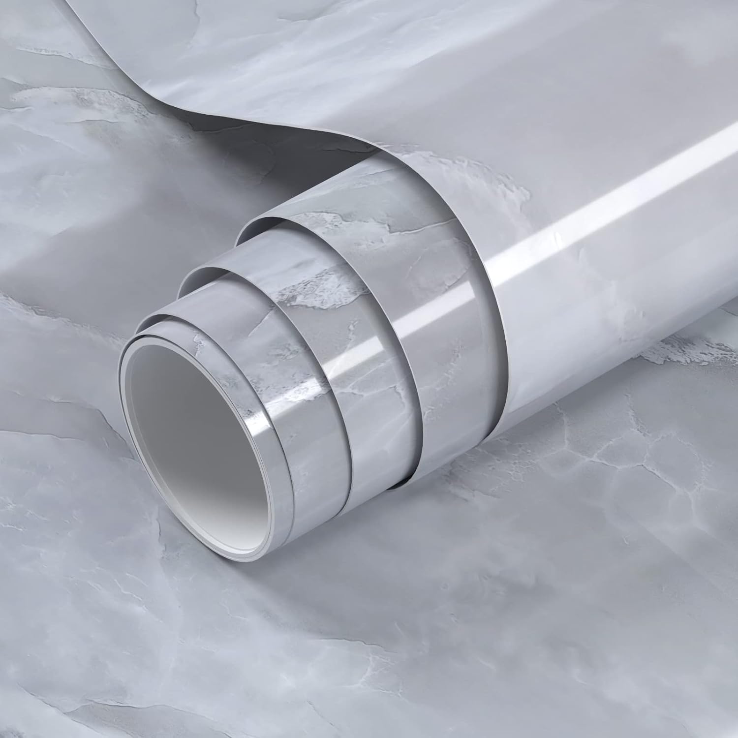 Papel de contacto de mármol gris de 35 x 196 pulgadas, papel tapiz de mármol, papel tapiz autoadhesivo para paredes de cocina, impermeable, fácil de