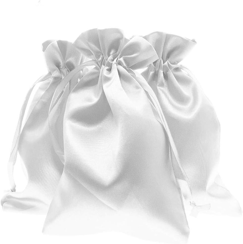 Bolsas de regalo de satén Knitial, bolsas de joyería, bolsas de regalo de boda con cordón,para baby shower, bolsas de regalo de Navidad, 50 por