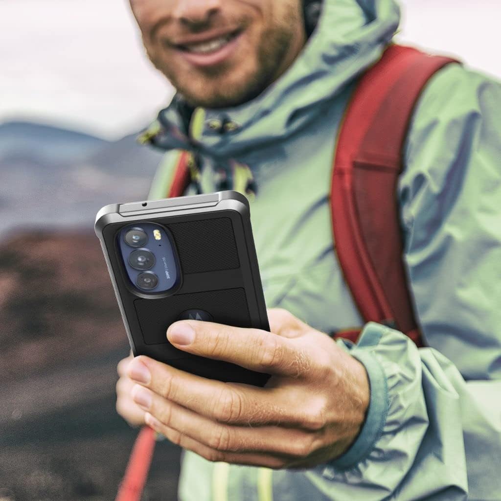 Falcon Armor Funda para Motorola Edge Plus 2022 – Funda protectora resistente para teléfono (negro)