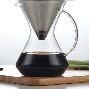 Modern-Depo Cafetera de vidrio para verter más de 17 onzas16.9 fl oz con filtro de gotero de café y mango Modern-Depo Cafetera de vidrio para verter más de 17 onzas16.9 fl oz con filtro de gotero de café y mango