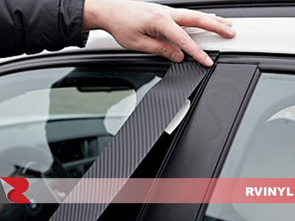 Rvinyl Moldura de poste de pilar compatible con Ram 1500 2011-2018 (tripulaciónQuadExtended), color negro mate