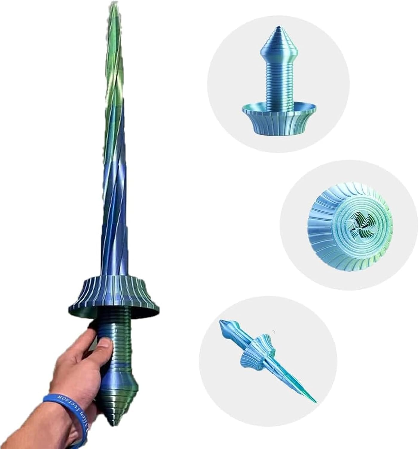 Espada retráctil con impresión 3D, espada telescópica, material plástico, impresión 3D, espada de juguete para Halloween y Navidad (24 pulgadas)