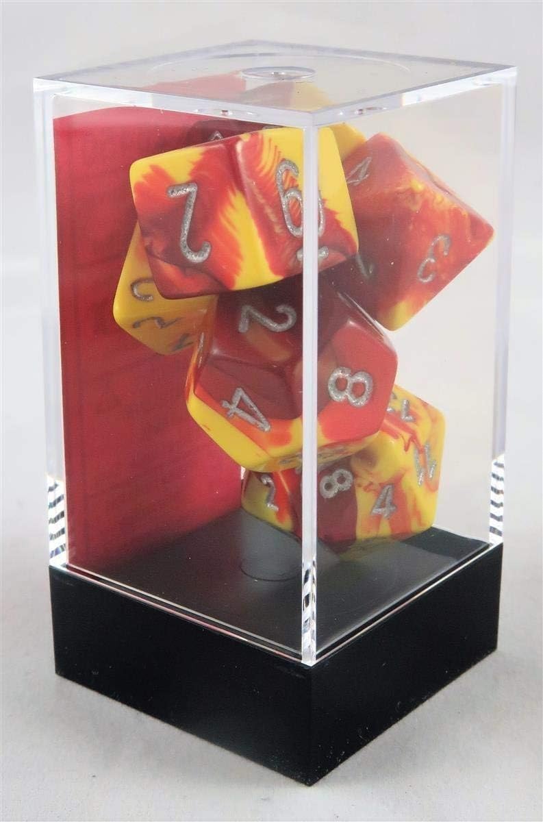 Chessex CHX26450 Juego de dados Géminis rojo-amarilloplateado, talla única, multicolor