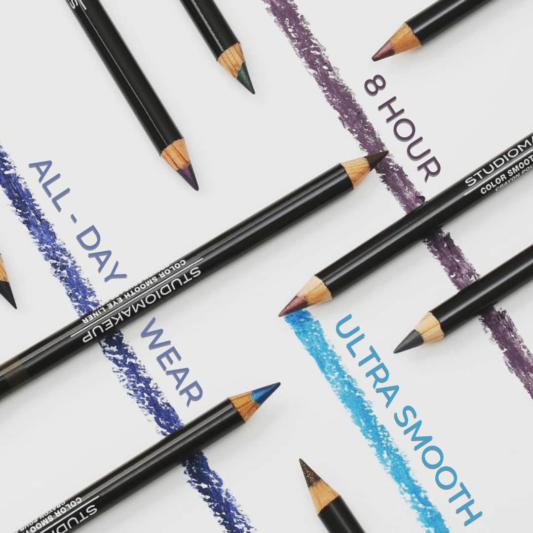 Studiomakeup Lápiz delineador de ojos suave de color, maquillaje de ojos suave al tacto, delineador de ojos de textura suave, delineador de ojos
