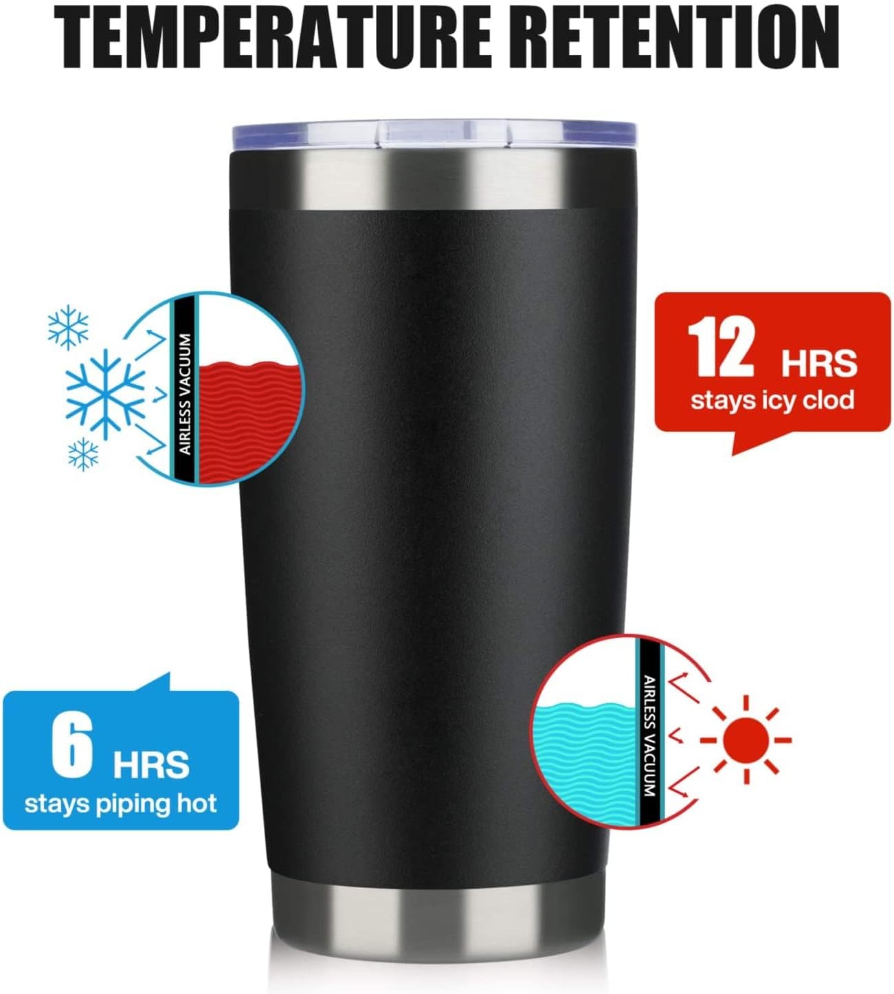 Rambler – Vaso de acero inoxidable aislado al vacío de 20 onzas con tapa MagSlider, hay dos capas, taza de viaje reutilizable, taza de té caliente y