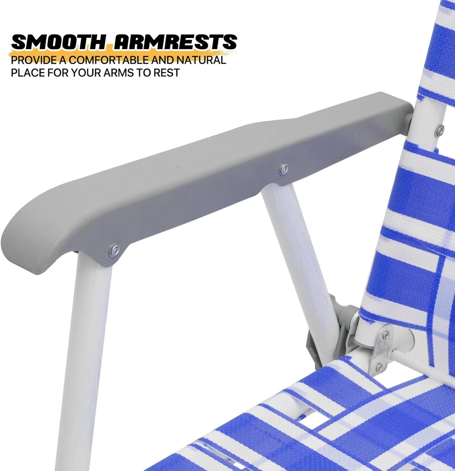 MoNiBloom Webbed – Silla de playa plegable para adultos, portátil, ligera, con marco de aluminio resistente, sillas de camping para patio, jardín,