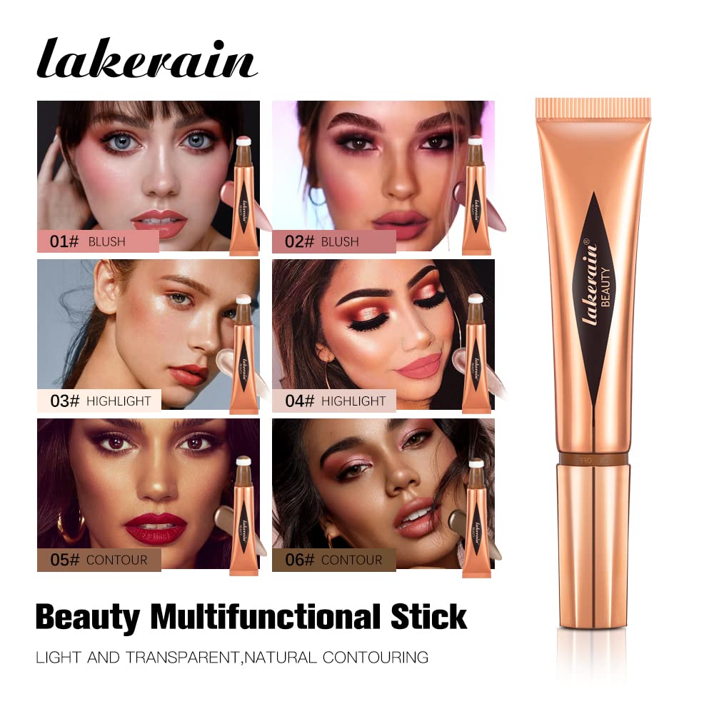 3 unidades de barra de belleza líquida, resaltador de maquillaje, rubor, resaltador líquido, barra de contorno, barra de belleza multifuncional,