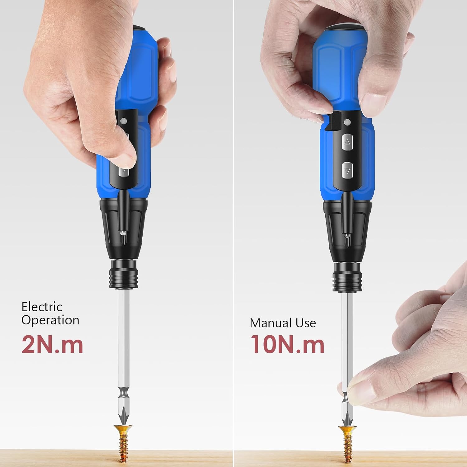 Destornillador eléctrico inalámbrico, mini juego de destornilladores eléctricos con 10 puntas, soportes para puntas, luz de trabajo LED, cable de
