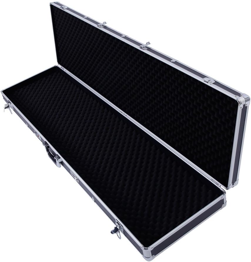 Funda rígida protectora de aluminio para rifle de 53 pulgadas con espuma, resistente al agua y a prueba de aplastamiento, funda rígida para rifle
