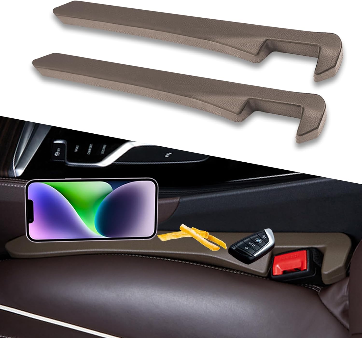 Paquete de 2 rellenos de espacio para asiento de automóvil, universal para automóvil, SUV, camión, para llenar el espacio entre el asiento y la