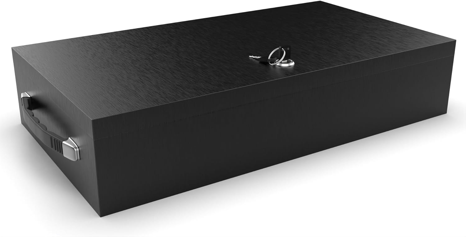 Caja fuerte grande ignífuga, se adapta a documentos legales y más plana, caja de seguridad de acero para el pecho, resistente al fuego para proteger