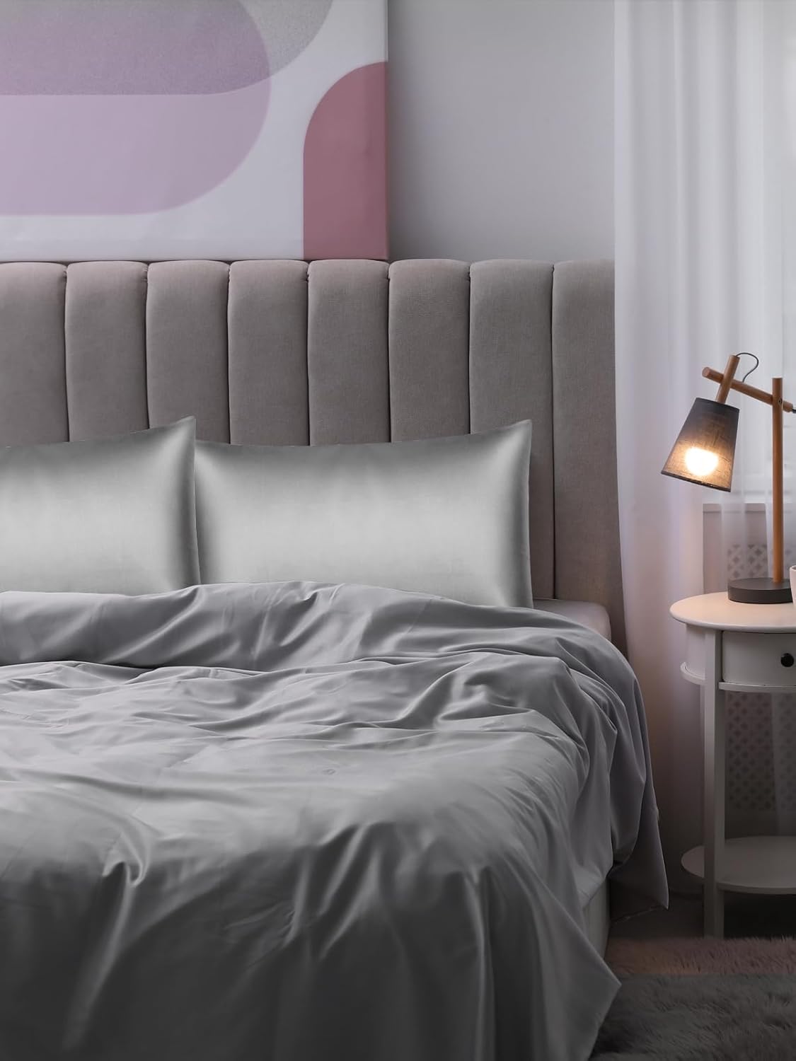Paquete de 2 fundas de almohada de seda de morera para cabello y piel, 22 fundas de almohada de seda Momme con cremallera, seda de morera suave y