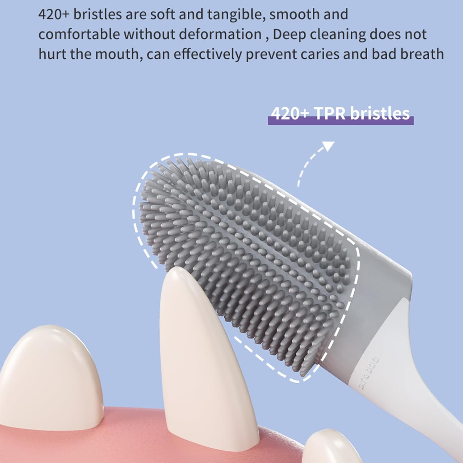 Trumoon Paquete de 3 cepillos de dientes para perros, kit de limpieza de dientes de perro, cepillo de dientes de gato, cepillo de dientes de dedos