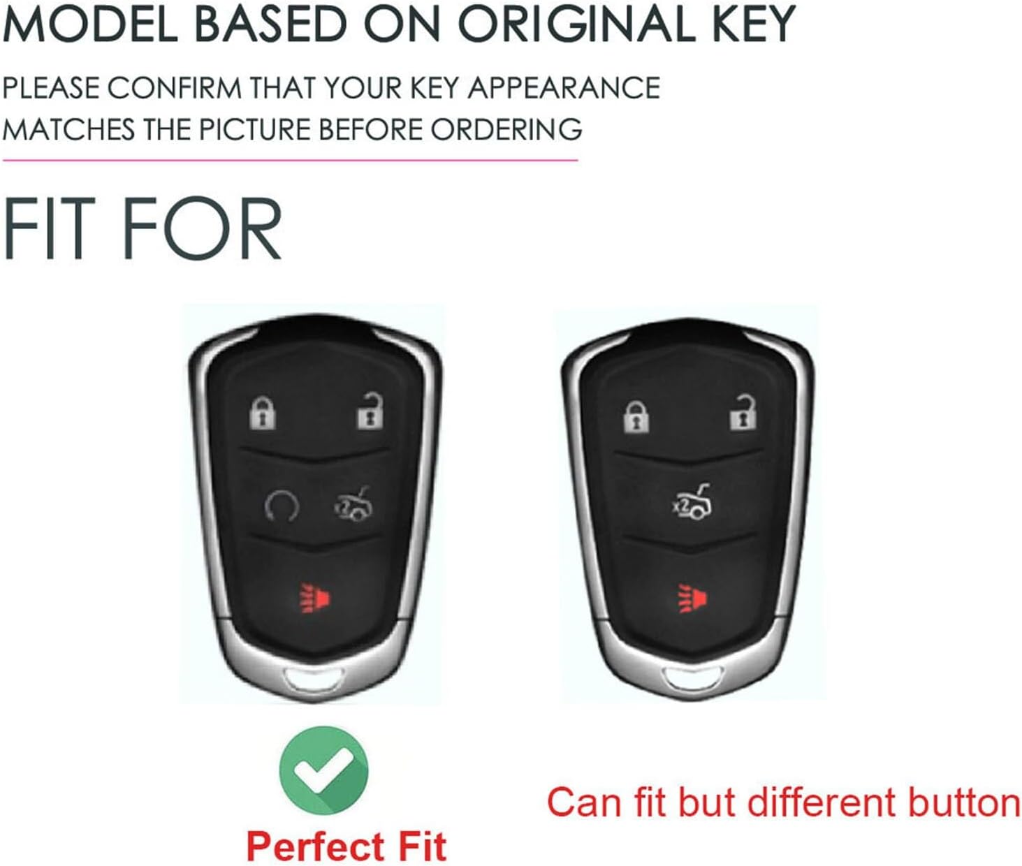 Hontumax Funda de cuero genuino para llavero de 5 botones para Cadillac XT5 2017 2018 2019 2020 2021 2022 2023 Smart Key Protector (marrón)