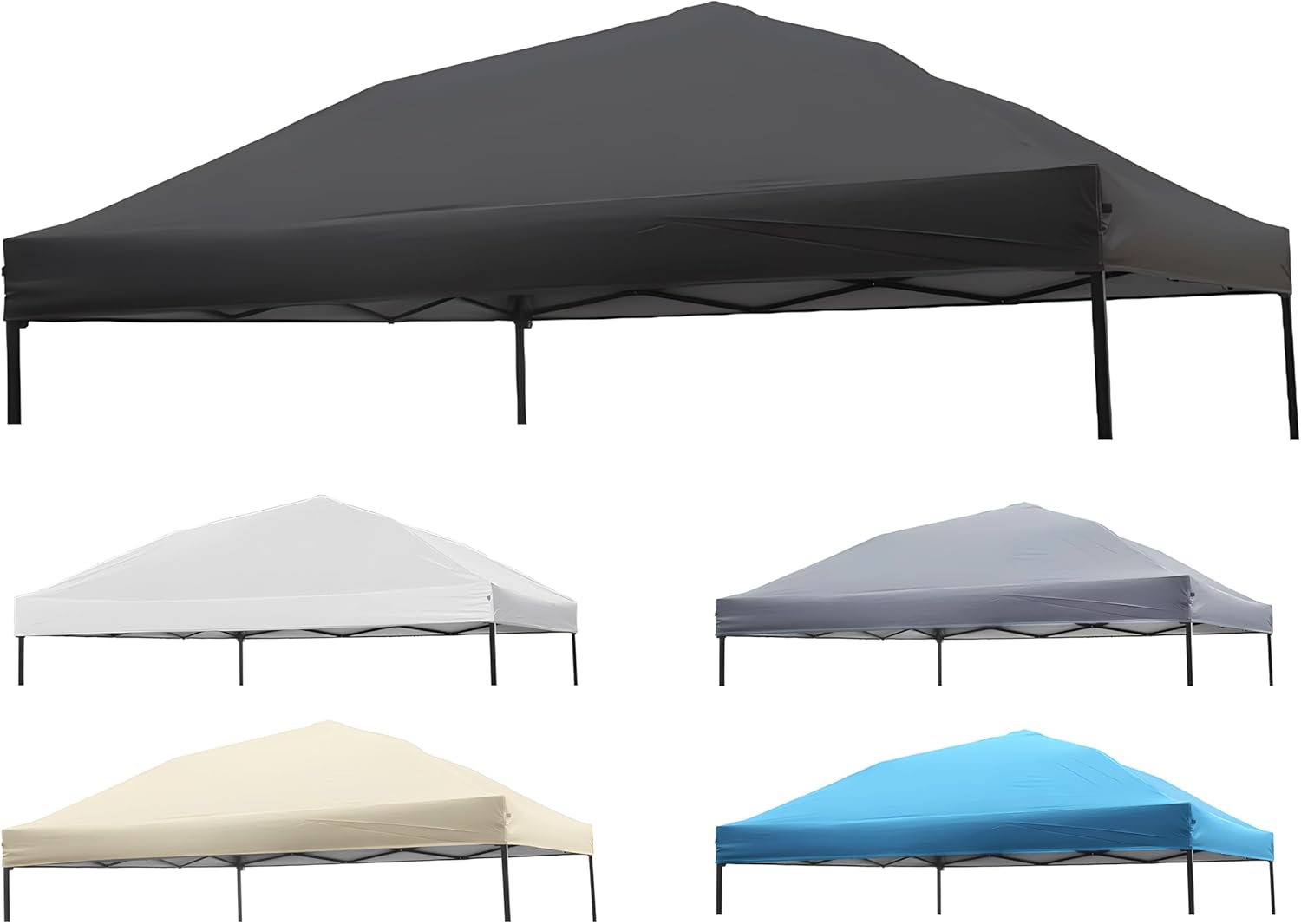 Toldo de repuesto para tienda de campaña desplegable de 8 x 8 pulgadas (solo cubierta superior del toldo), color negro