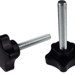 Kasteco Paquete de 2 tornillos de ajuste de perilla de mano de estrella de repuesto de rosca negra de 0.315 in (M8 x 1.969 in) Kasteco Paquete de 2 tornillos de ajuste de perilla de mano de estrella de repuesto de rosca negra de 0.315 in (M8 x 1.969 in)