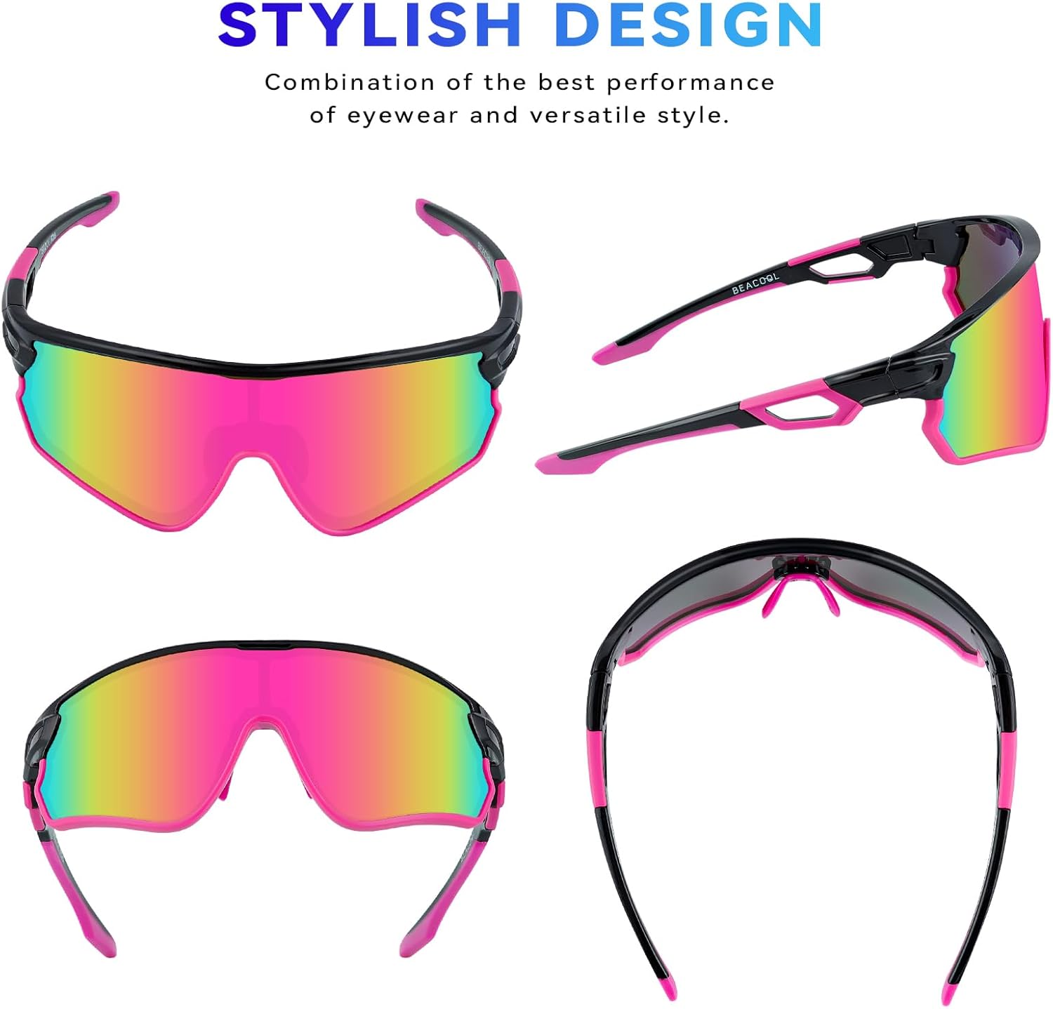 BEACOOL Gafas de sol deportivas polarizadas para hombres y mujeres, jóvenes, béisbol, pesca, ciclismo, correr, senderismo, motocicleta, lentes Tac
