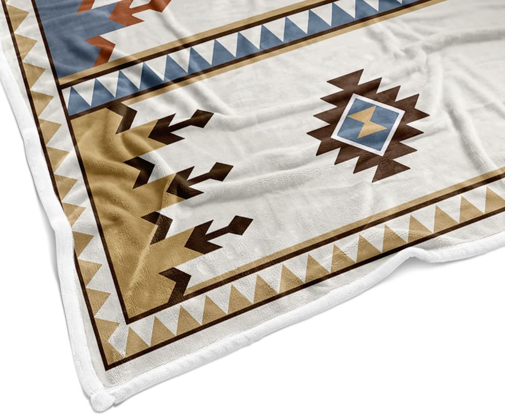 DYNH Aztec Throw Blanket, Native American Blanket Southwestern Boho Throw Flannel Blankets for Couch & Bed, Mexican Blankets and Throws for Couch