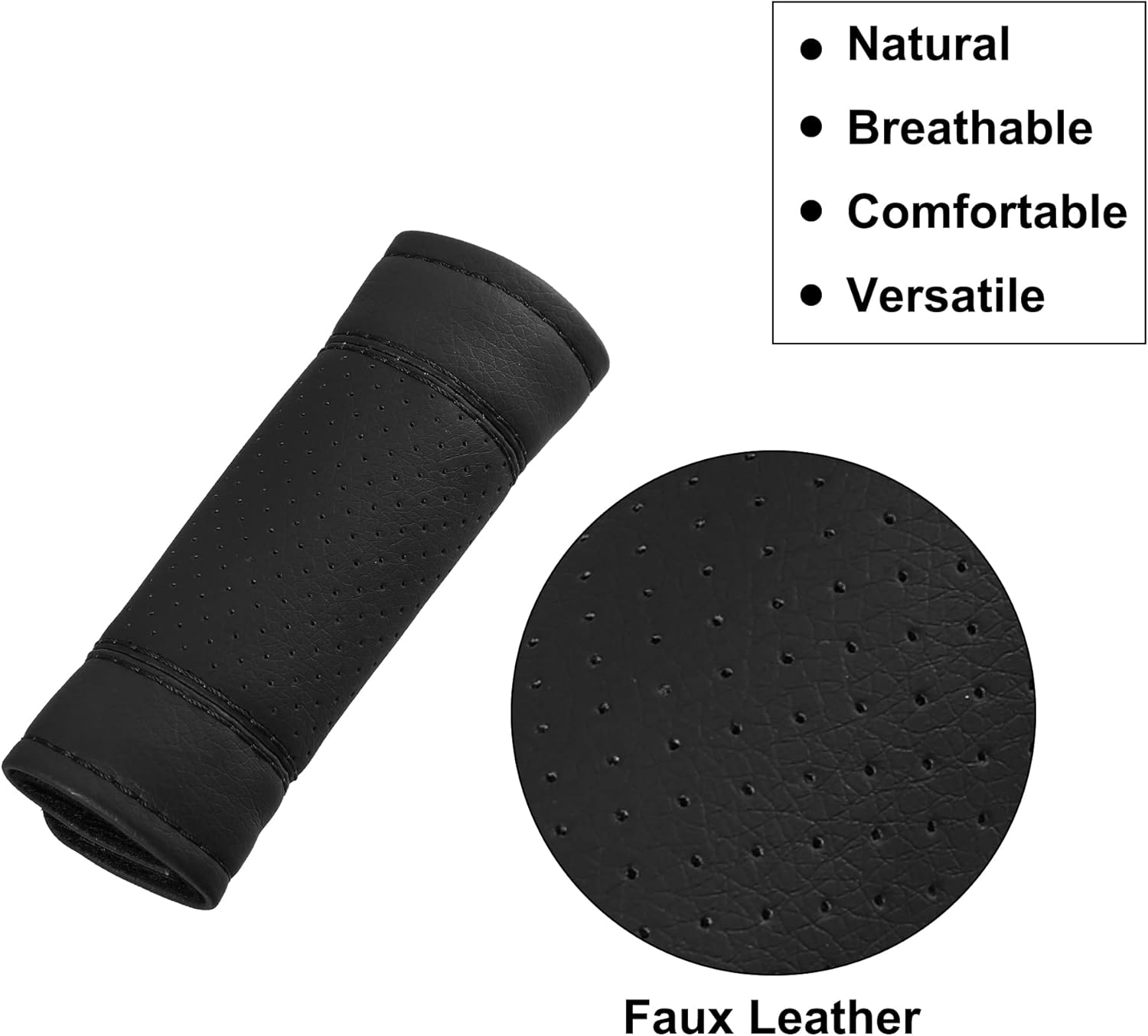 X AUTOHAUX 2 unids Universal Car Accessories Faux Leather Door Handle Cover Soft Car Handle Protector Negro
