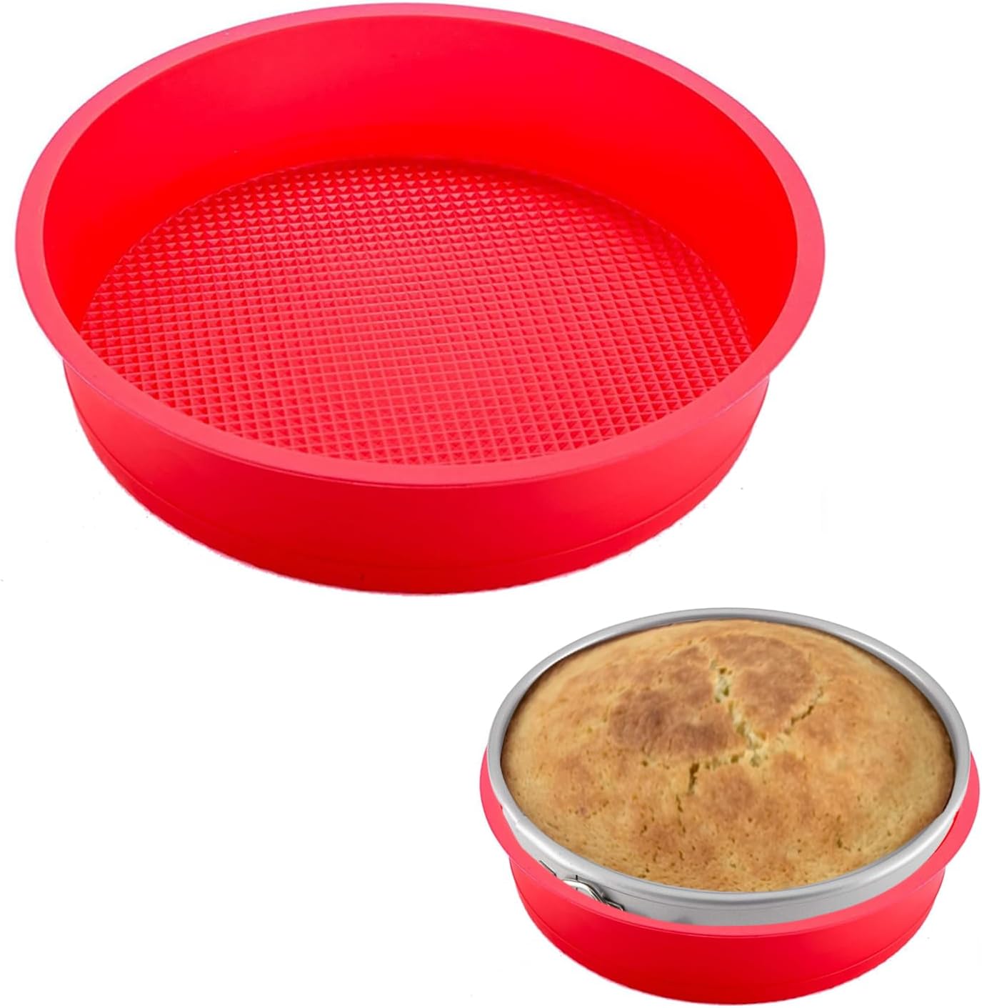 GBYAN Springform – Protector de sartén para pastel de queso redondo de 8 pulgadas, 8.5 pulgadas, bandeja de baño de silicona para hornear,