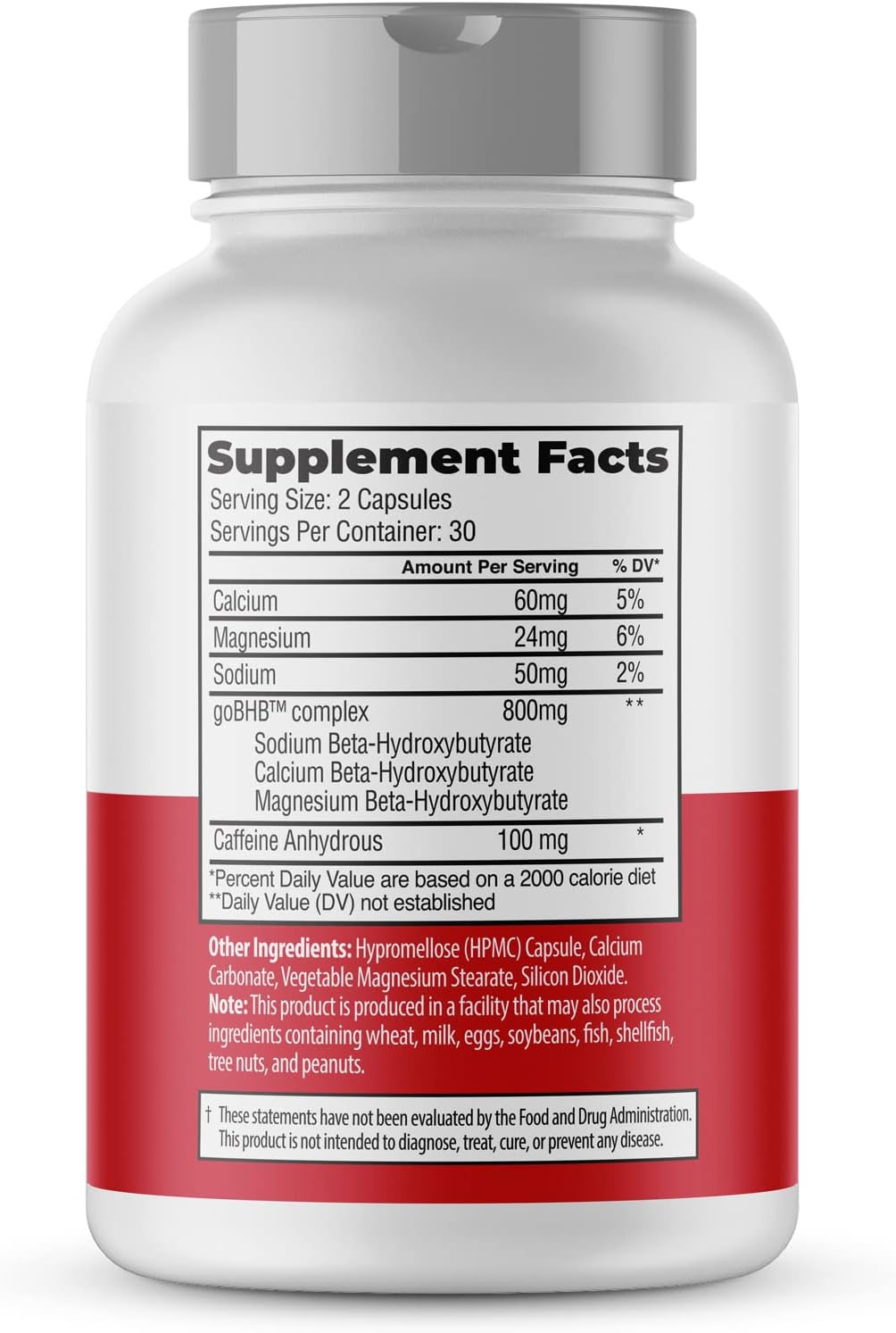 Ketologic Energy Capsules, BHB con cafeína, 60 cápsulas, suplemento de cetona sin gluten, complejo energético Keto, 30 porciones