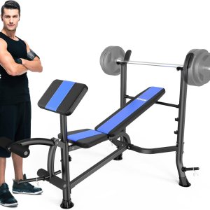 DONOW Banco de pesas ajustable, prensa de banco de entrenamiento olímpico con barra de extensión de pierna para entrenamiento de fuerza DONOW Banco de pesas ajustable, prensa de banco de entrenamiento olímpico con barra de extensión de pierna para entrenamiento de fuerza