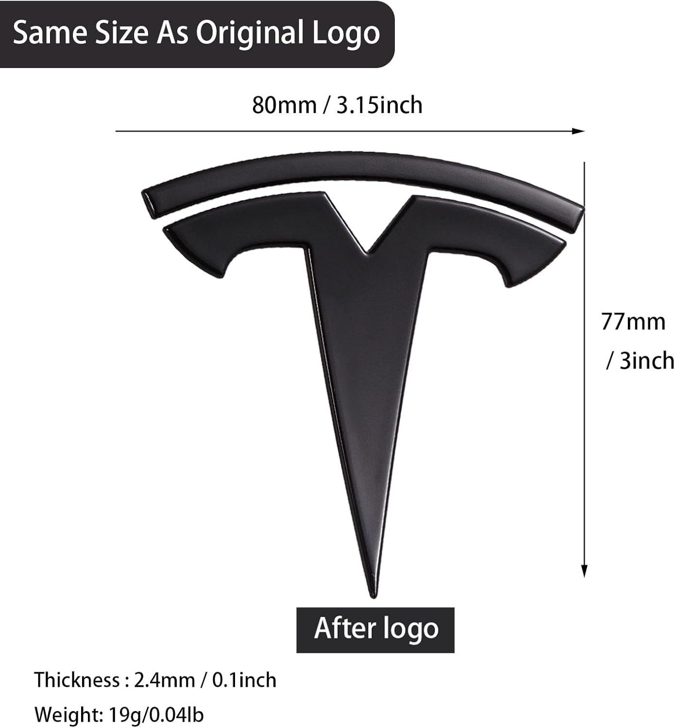 Tesla Model 3 – Emblema de repuesto con logotipo en T en la parte trasera del maletero que reemplaza la insignia 3D, accesorio de automóvil (negro