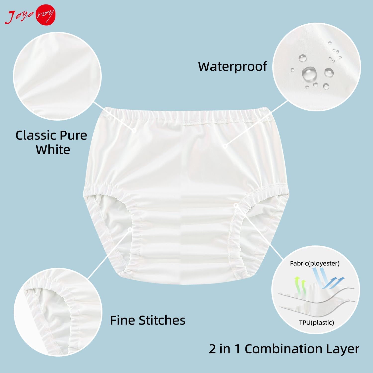 Joyo roy Ropa interior de plástico para niños pequeños Cubiertas de pañales para niñas Pantalones de goma Cubierta de pañales de tela Pantalones de