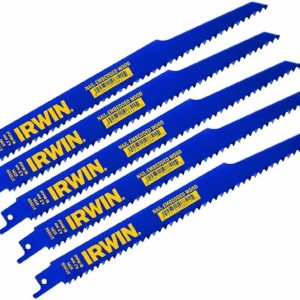 IRWIN Tools 372956P5 – Hoja de sierra recíproca, corte de madera incrustada en madera y clavos, 9 pulgadas, 6 TPI, paquete de 5 IRWIN Tools 372956P5 – Hoja de sierra recíproca, corte de madera incrustada en madera y clavos, 9 pulgadas, 6 TPI, paquete de 5