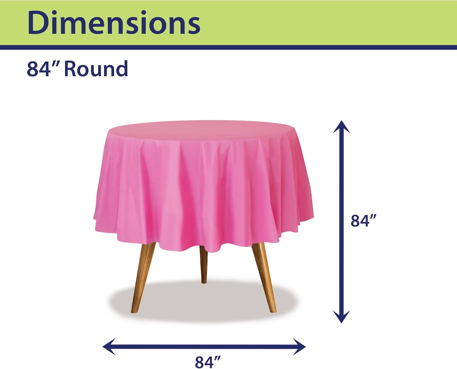 Mantel de plástico desechable rosa para mesas redondas (paquete de 12) manteles de 84 pulgadas para fiestas, eventos y bodas, interiores y