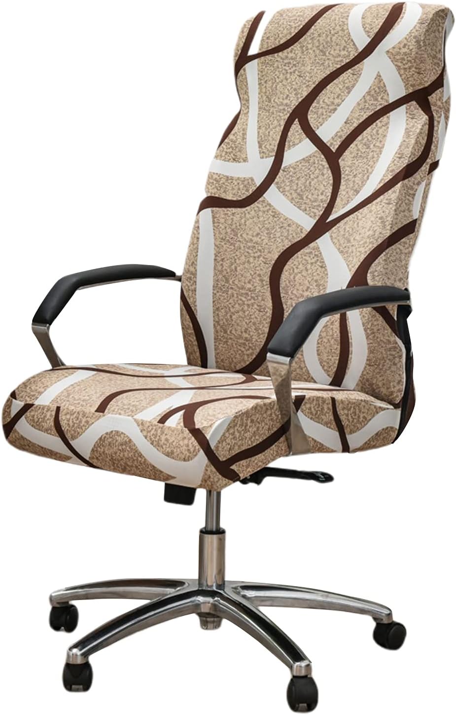 Funda elástica para silla de oficina con cremallera, funda para silla de computadora impresa, para reposabrazos, universal, extraíble, de elastano,