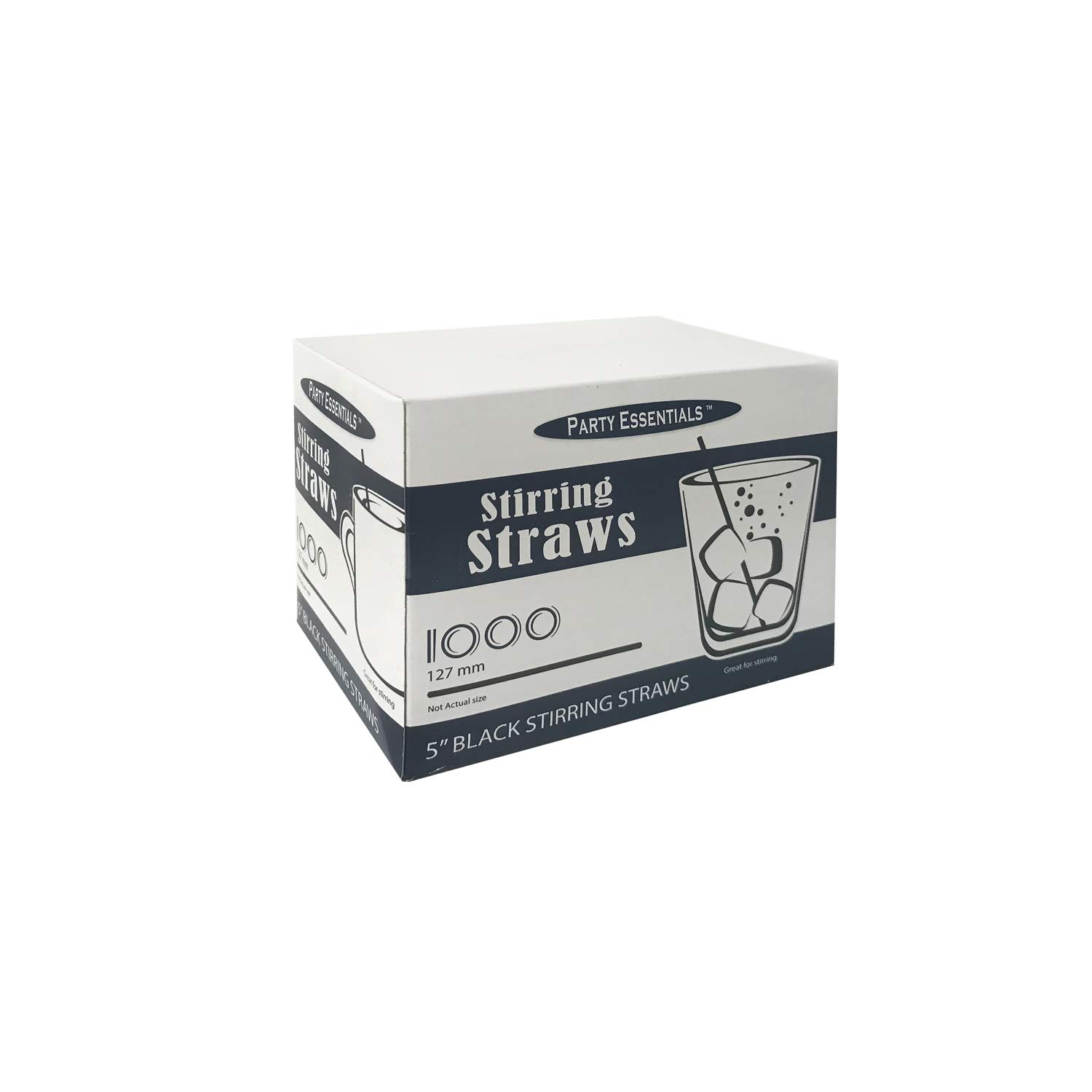 Party Essentials – N056017 5 Pajitas desechables de plástico negro para agitar, 10 paquetes de 1000 (10,000 agitadores)