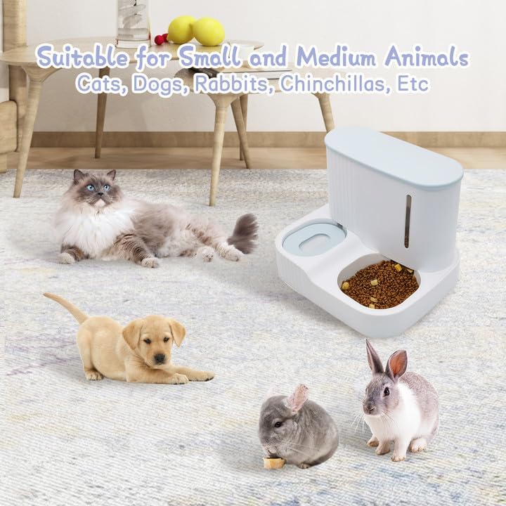 kathson Dispensador automático de alimentos y agua para gatos, alimentador por gravedad, alimentador de alimentos secos para mascotas y dispensador