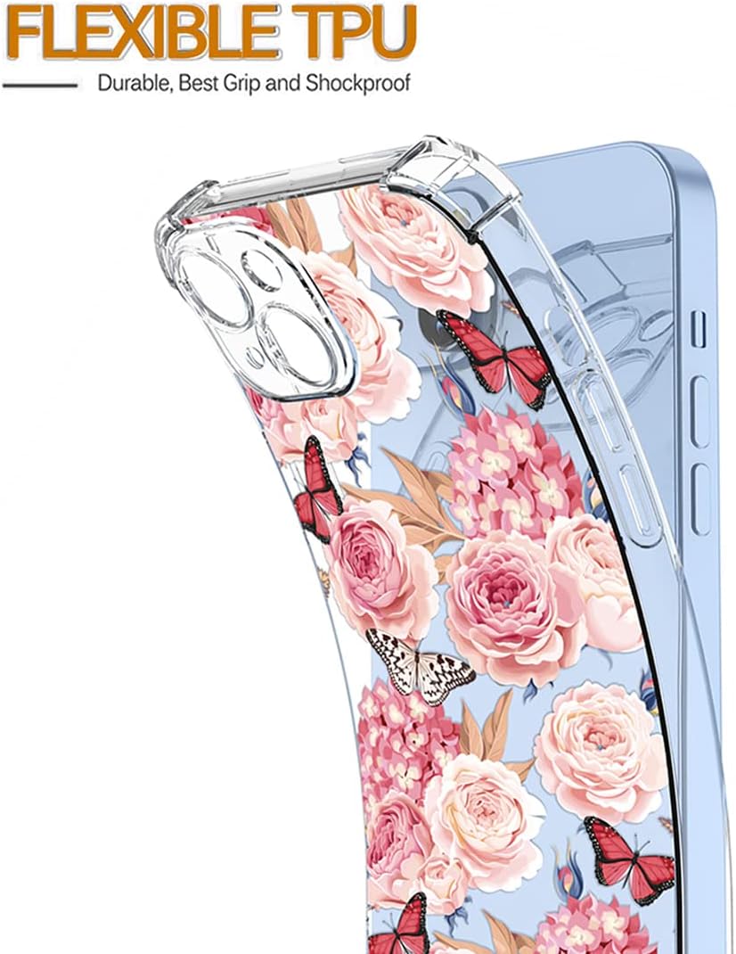 Funda para Xiaomi 11 Lite 5G11 Lite 5G NEMi 11 Youth M2101K9AG Case Clear con TPU Absorción de Choques Slim Floral Patrón Protectora Carcasa Trasera