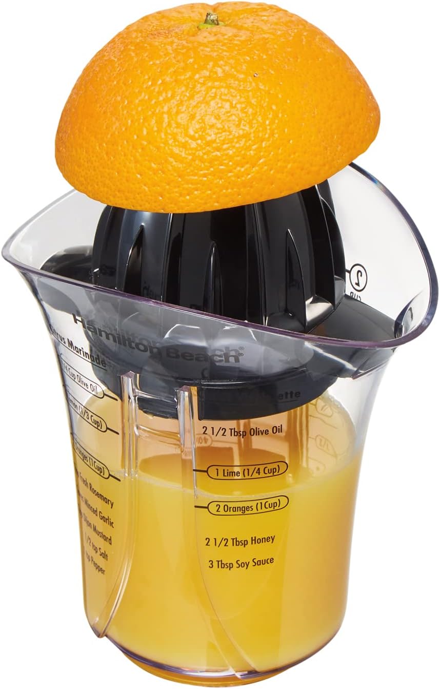 Hamilton Beach 66333 Fresh Mix Exprimidor de cítricos de 2 tazas, color negro