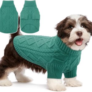 EMUST Suéter para perro pequeño, prendas de punto de cuello alto y suéteres cálidos para perros pequeños, ropa de invierno para perros pequeños y EMUST Suéter para perro pequeño, prendas de punto de cuello alto y suéteres cálidos para perros pequeños, ropa de invierno para perros pequeños y