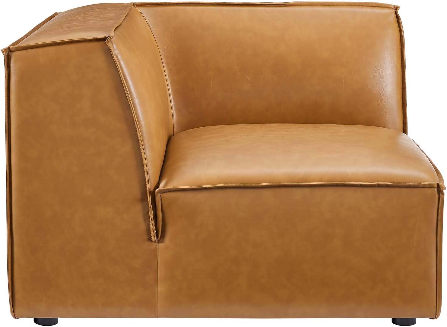 Modway Restore – Sofá modular de cuero vegano, 40.5 x 40.5 x 28, marrón