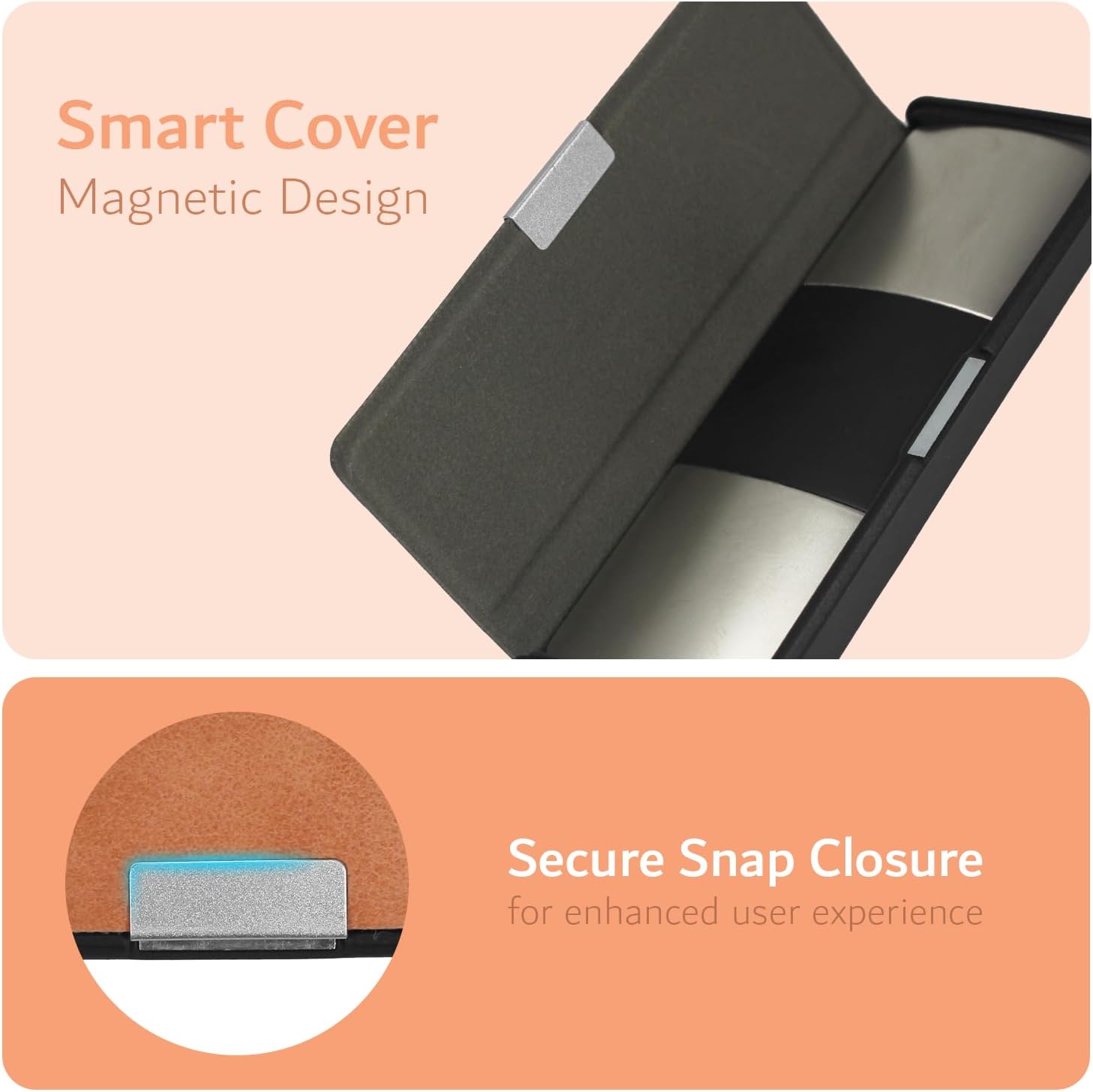 TUDIA Funda de cuero de viaje compatible con KardiaMobile 6L, cierre magnético de cuero duradero con soporte para llaves, ligera, delgada, funda