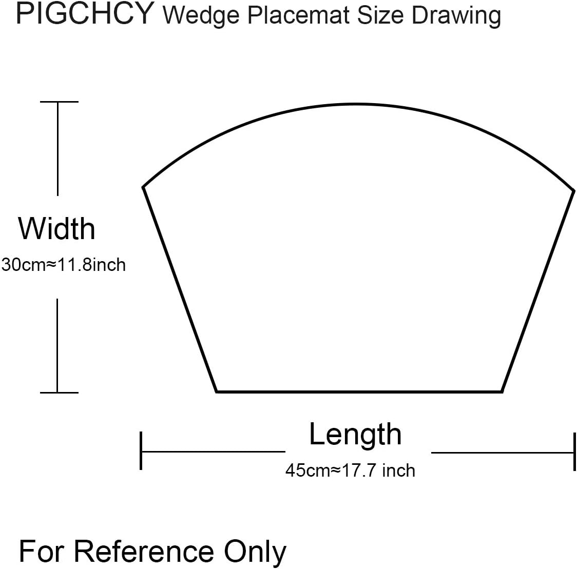pigchcy Juego de 4 manteles individuales en forma de cuña para mesa de comedor, tejido cruzado, lavables, resistentes al calor, manteles