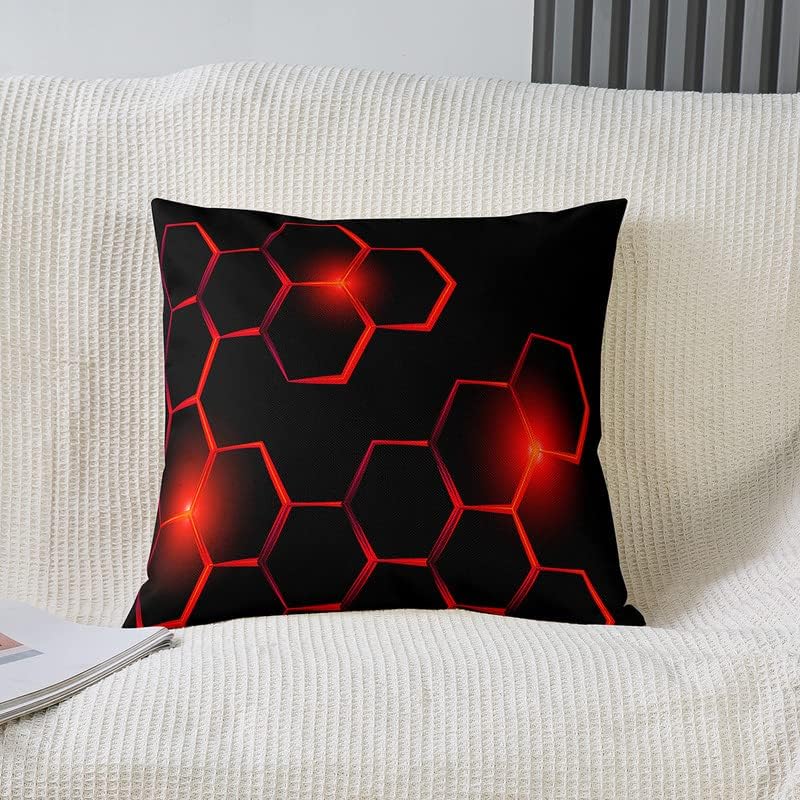 Fundas de cojín de panal de abeja, fundas de cojín geométricas modernas con temática hexagonal de 18 x 18 pulgadas, juego de 2 fundas de almohada