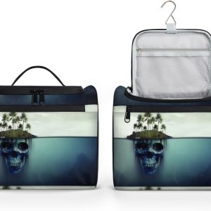 Skulls Halloween Theme Toiletry Bag for Women Travel Makeup Organizer with Hanging Hook Traveling Cosmetic Bags for Toiletries Accessories Skulls Halloween Theme Toiletry Bag for Women Travel Makeup Organizer with Hanging Hook Traveling Cosmetic Bags for Toiletries Accessories