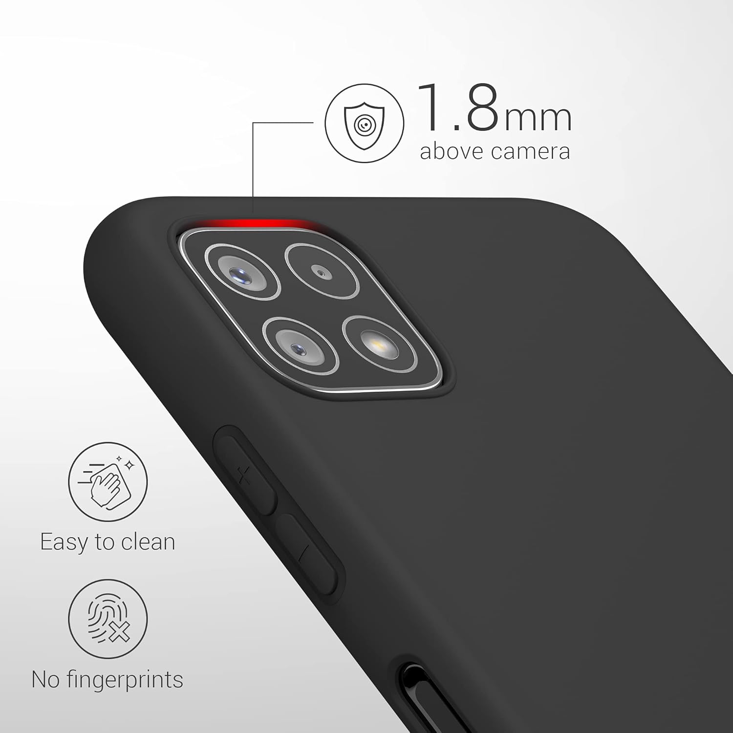 kwmobile Funda compatible con Samsung Galaxy A22 5G – Funda protectora de silicona TPU suave y delgada – Negro mate