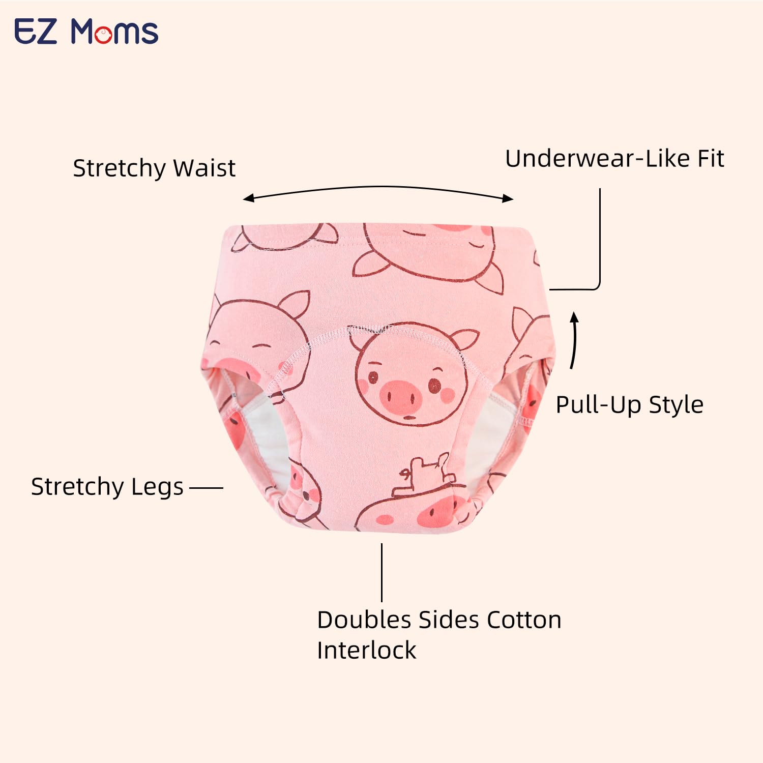 6 paquetes de ropa interior de absorción para niñas pequeñas, de algodón, reutilizables, para entrenamiento para ir al baño, ropa interior para