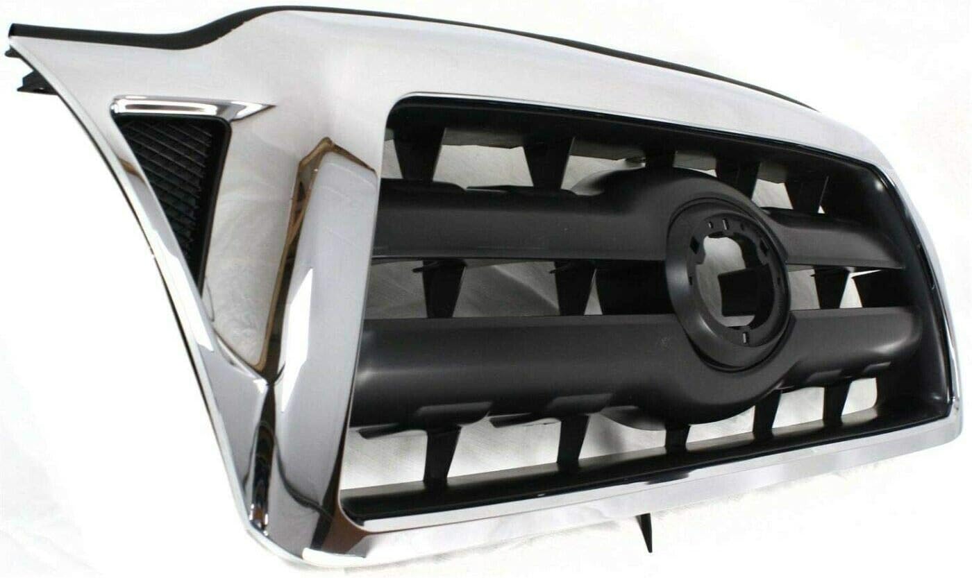BRLUCKY – Rejilla negra con cromo envolvente de repuesto para Toyota Tacoma 2005-2008