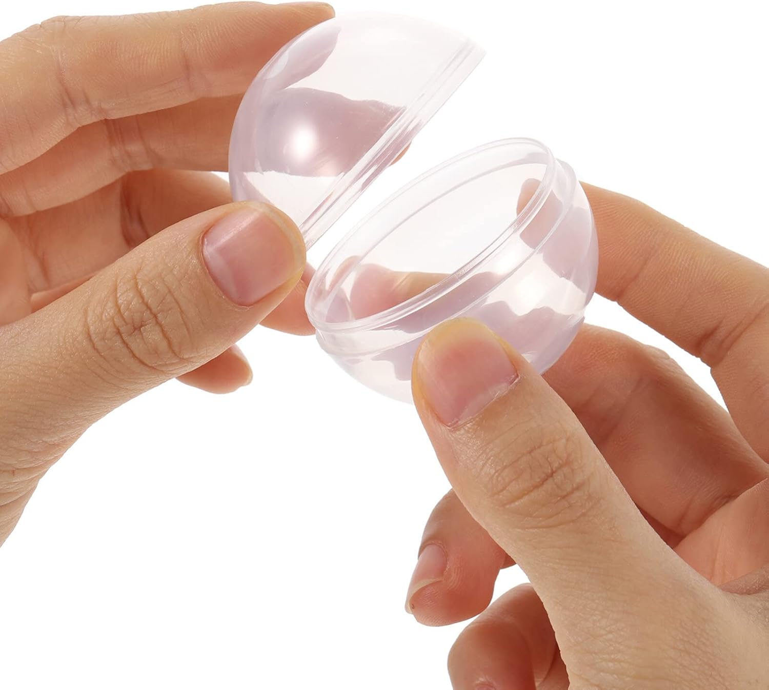 Artibetter 50 cápsulas de máquina de chicles vacías redondas cápsulas transparentes pequeñas de plástico para máquinas expendedoras vacías, caja de
