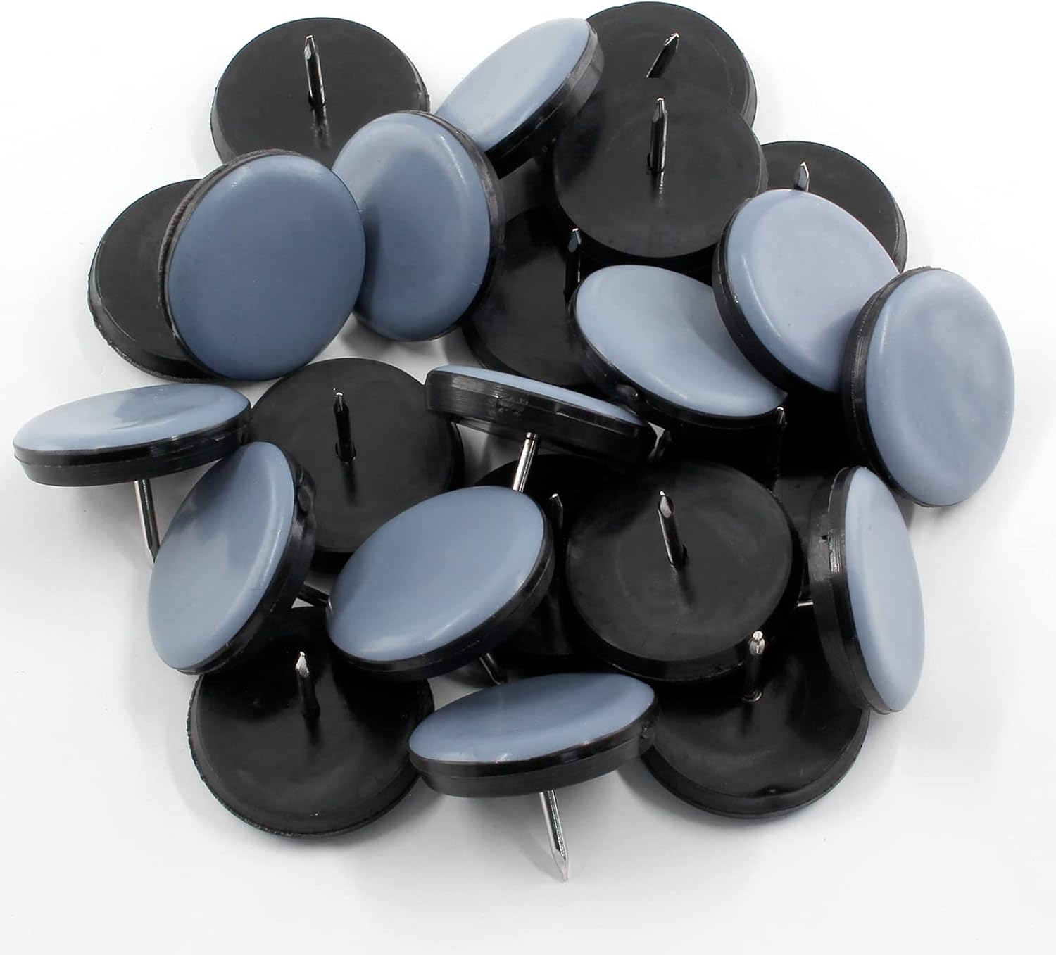 24 deslizadores de clavos de 1-316 pulgadas (1.181 in), deslizadores redondos de teflón para patas de silla, deslizadores de pies de muebles,