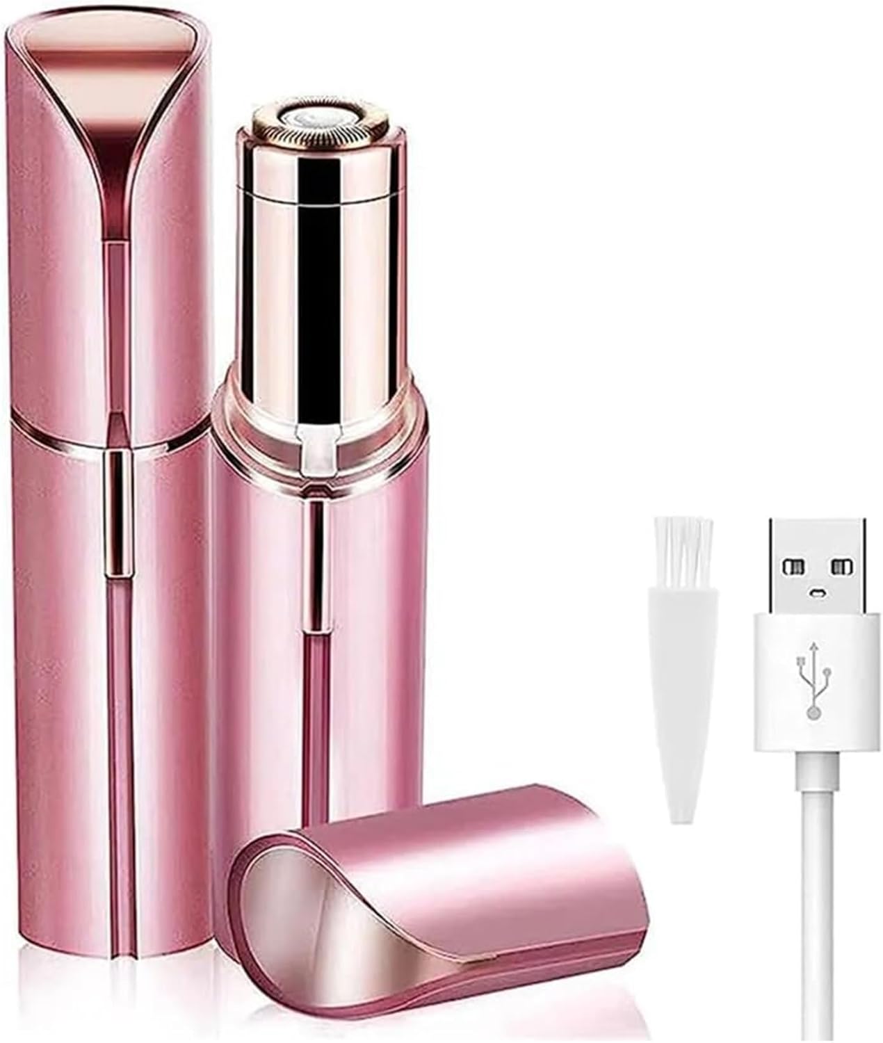 Depilación facial recargable por USB para mujeres, removedor de vello facial sin dolor para mujeres, tamaño de lápiz labial, para labio